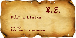 Móri Etelka névjegykártya